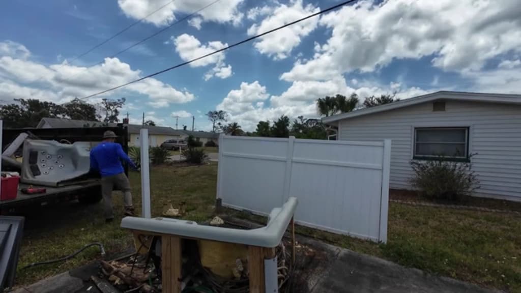 Shed being dismantled during an estate cleanout